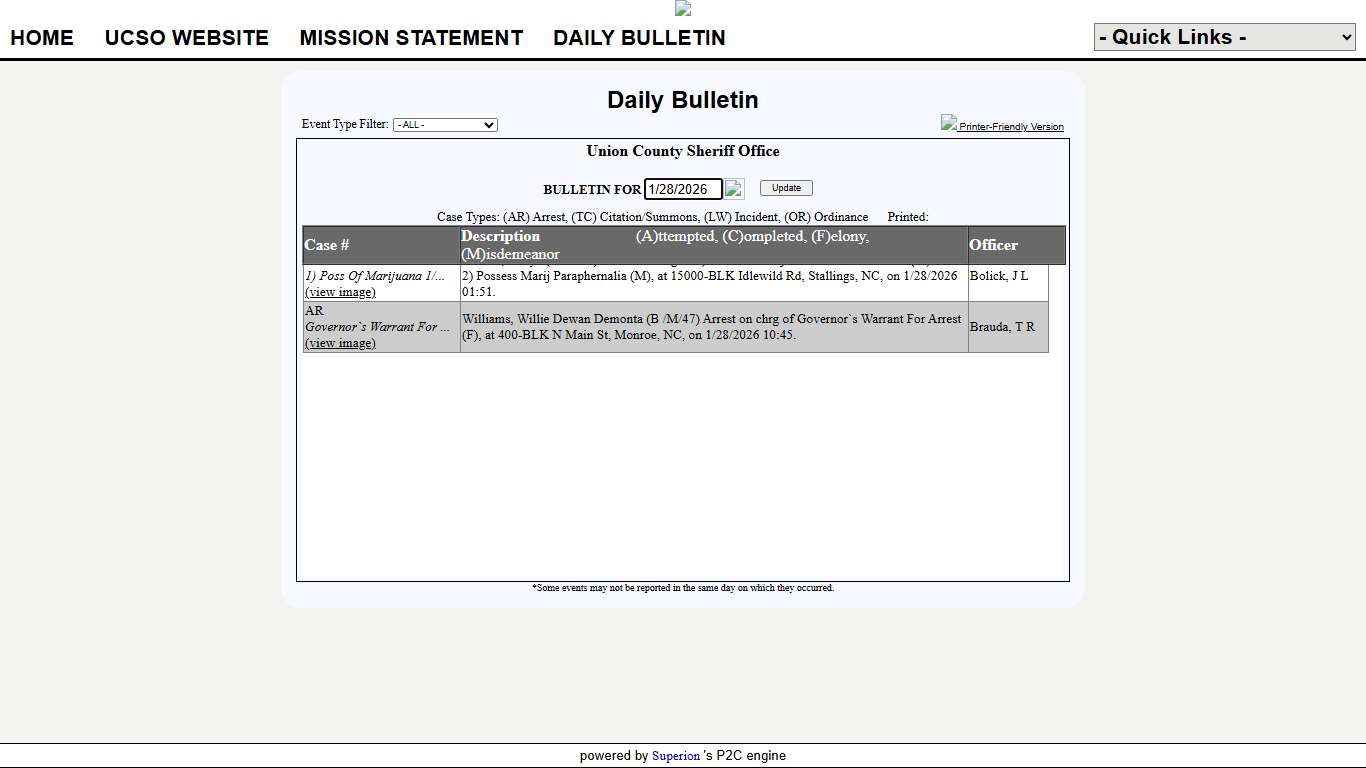 Union County Sheriff Office P2C